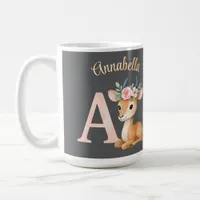 Whimsical Cute Watercolor Letter A Animal Nursery  Coffee Mug