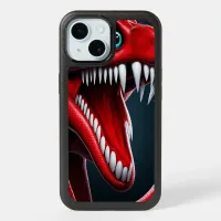 Cobra snake with vibrant red scales and blue eyes iPhone 15 case