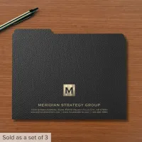 Elegant Gold Monogram File Folders