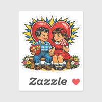 Valentine's Day | Retro Pop Art Vintage Sticker