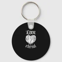 Gothic Skeleton Heart Valentine Classic Design Keychain