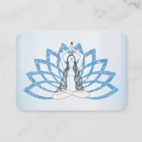 *~* Aqua Blue Lotus  Yoga  Woman Healing Energy   Business Card
