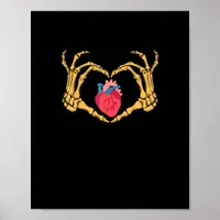 Skeleton Hand Heart Anatomy Cardiac Cvicu Nurse Poster