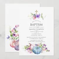 Autumn - Fall Floral Baptism Invitation