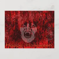 Scary Vampire Lady in Blood Postcard