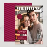 Burgundy & Berry Magazine Wedding Photo Invitation