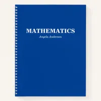 Personalized Blue School Subject Spiral Notebook
