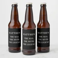 Man myth legend photo birthday party beer bottle label