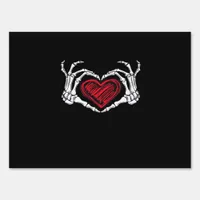 Heart Hands Skeleton Sign