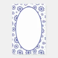 Hampton's Blue White Abstract Floral Patterned Post-it Notes