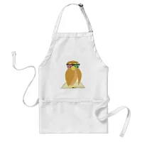 Book Nerd Owl Fun Reader Cartoon Design Adult Apron