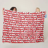 Red White Nautical Lifebuoy Lifebelts Boat Fleece Blanket