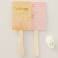 Sunshine Typography Wedding Butter/Blush ID1048 Hand Fan