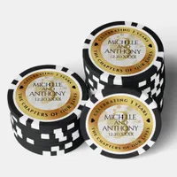 Elegant 3rd Leather Wedding Anniversary Poker Chips