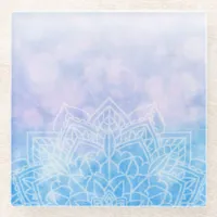 Pink and Purple Pastel Mandela Glass Coaster