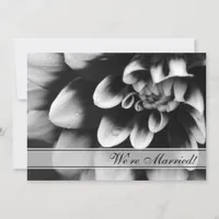 Black White Dahlia Flower Marriage Announcement
