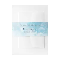 Sky Blue Watercolor Wash Invitation Belly Band