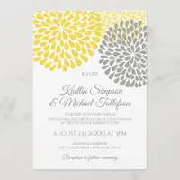 Yellow & Gray Wedding Invitations | Floral & Fun