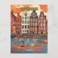 Amsterdam Netherlands Travel Postcard