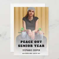Graduate Peace Out Senior Year Graduation Announcement