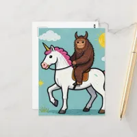 Sasquatch and a Unicorn Postcard