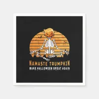 Namaste Trumpkin Make Halloween Great Again Medita Napkins