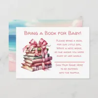 Bring a Book for Baby | Girl's Baby Shower  Enclosure Card