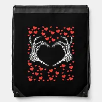 Skeleton Hand Heart Valentines Day Funny Classic Drawstring Bag