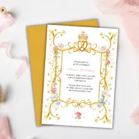 Elegant Royal Princess Girl 5th Birthday Party Invitation