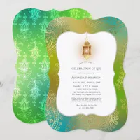 Faux Foil Arabian Bollywood Celebration of Life Invitation