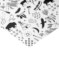 Buffalo Adventures Pattern Black ID599 Tissue Paper