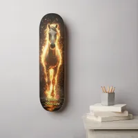 Fiery Glowing Horse Skateboard