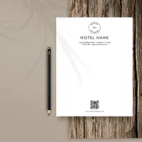 Custom Hotel Guest House Logo QR Code Any Color Letterhead