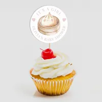 Little Dumpling Pink It’s a Girl Baby Shower Favor Classic Round Sticker