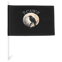 F Caw F Funny Bird Moon Minimal Clean Style Car Flag
