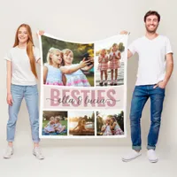 Besties Add Your Names Photo Collage  Fleece Blanket