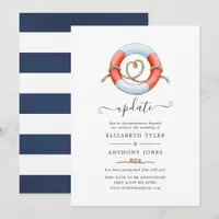 Watercolor Nautical Wedding Update Invitation