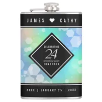 Elegant 24th Opal Wedding Anniversary Celebration Flask