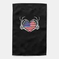 Skeleton Hand Heart 4th Of American Flag Patriotic