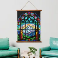 Mt. Shasta in stained glass