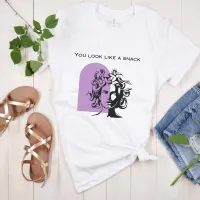 You Look Like Funny Purple Medusa Line Art  T-Shirt