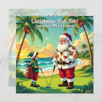 Christmas Par-Tee Fun Tropical Golf Santa Party SQ Invitation