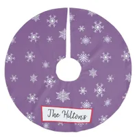 Personalized Purple Snowflake Christmas Skirt Brushed Polyester Tree Skirt