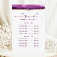 Purple And Gold Watercolor Service Price Menu