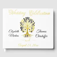 Golden Tree of Life Timeless Sophisticated Elegant Foil Guest Book