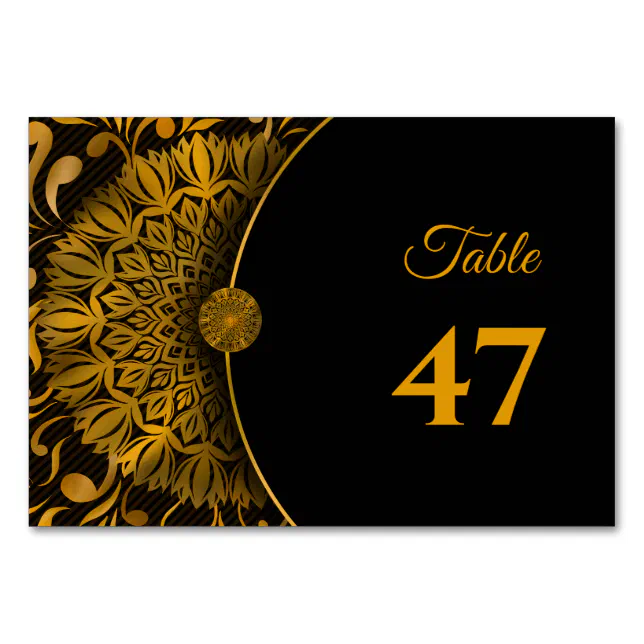 Traditional mandala classic elegant luxury wedding table number