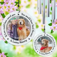 Pet Dog Memorial Custom 2 Photo In Loving Memory Wind Chime