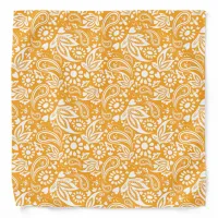 Orange and White Paisley Pattern Bandana