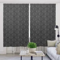 Geometric Patterned Elegant Modern Charcoal Gray Blackout Curtains