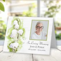 Lily of Valley Flowers Funeral Memorial Sympathy Thank You Card